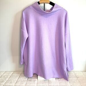 Anthropologie Cowl Neck Purple Sweater Size Large Oversized Vanilla Girl Boho